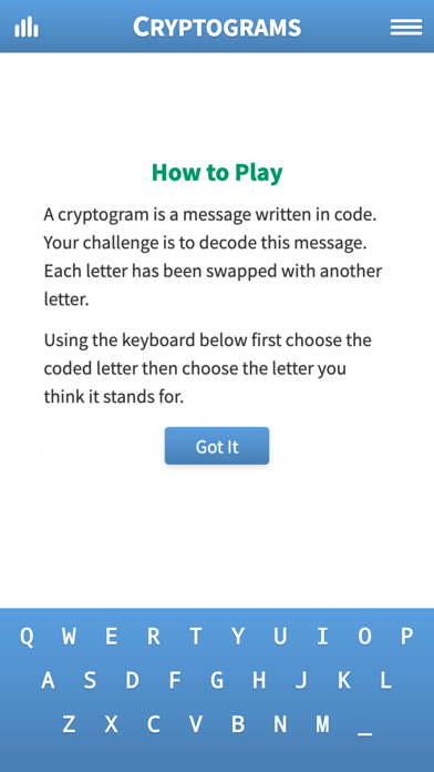 Cryptogram · Cryptoquote Game Screenshot