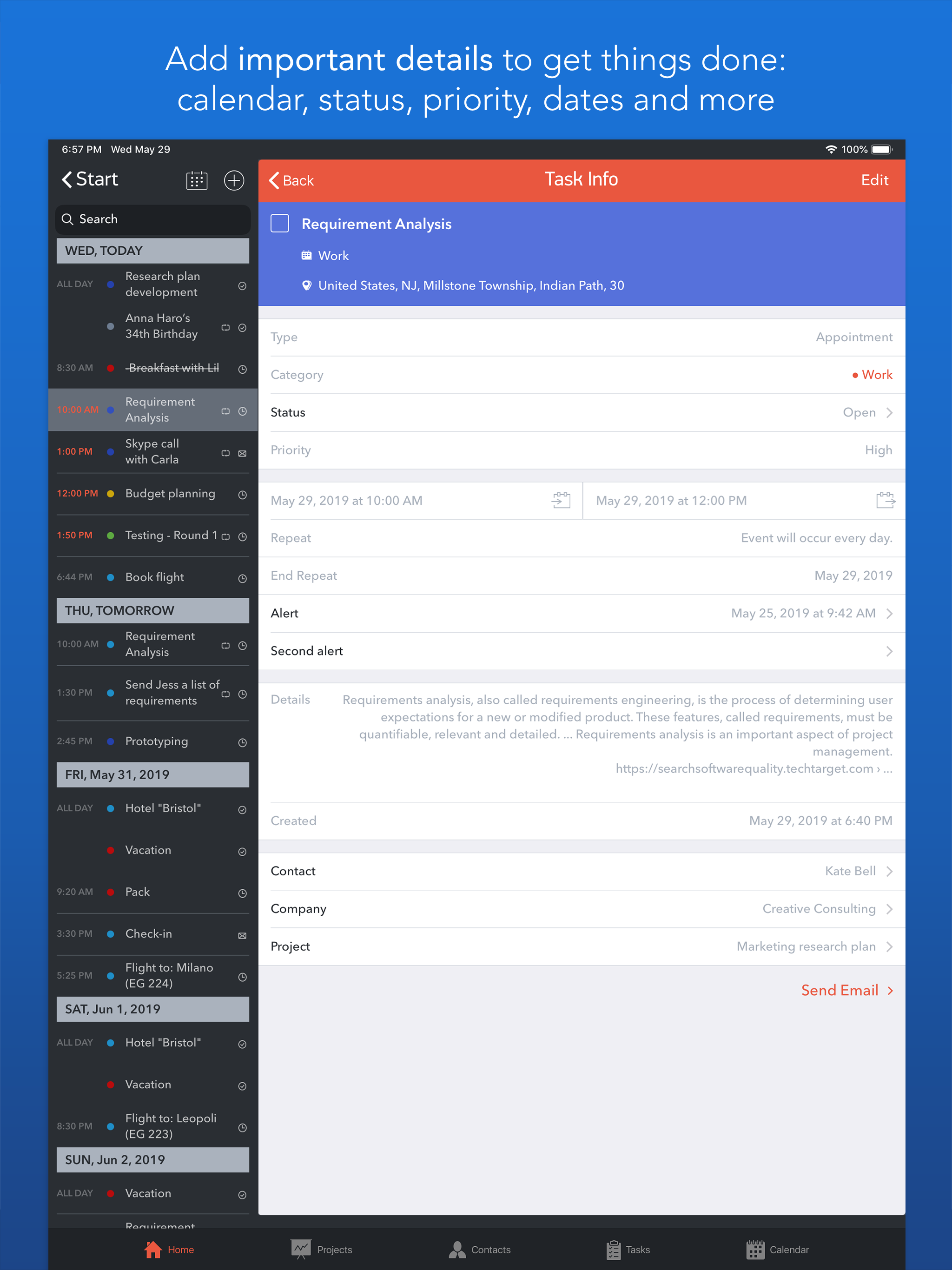 Task Office: to-do, calendar