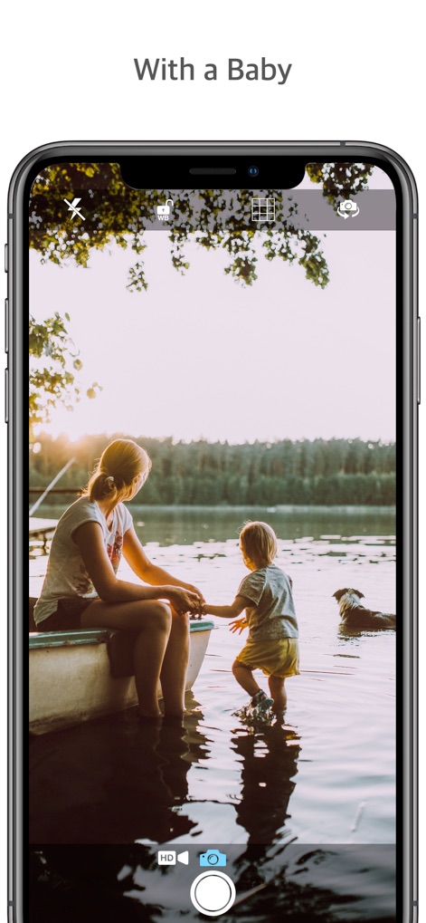 Q Camera! - Preserve cherished family moments with stunning clarity, featuring an HD indicator for high-quality output and a flash/torch icon for adaptable lighting in any setting.