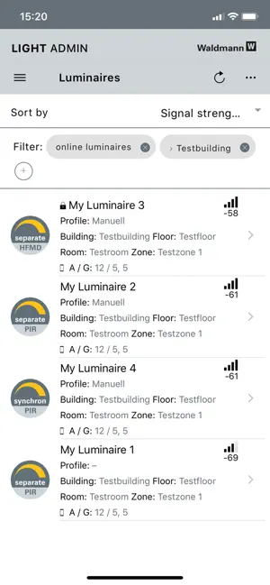 Waldmann LIGHT ADMIN screenshot 1