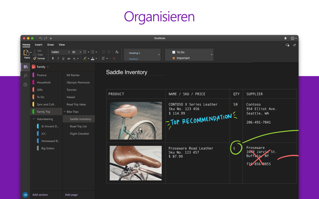 Microsoft OneNote Screenshot