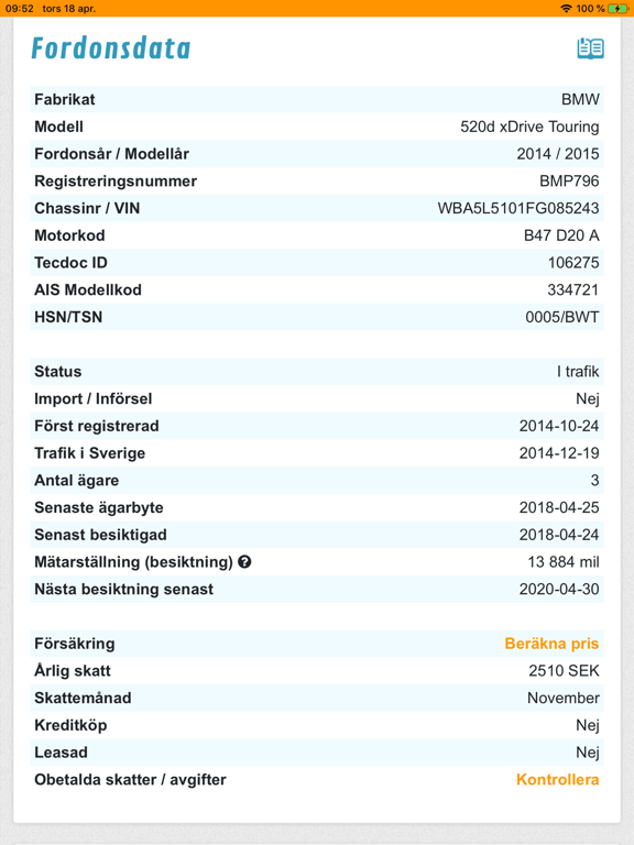 Screenshot #6 pour Biluppgifter