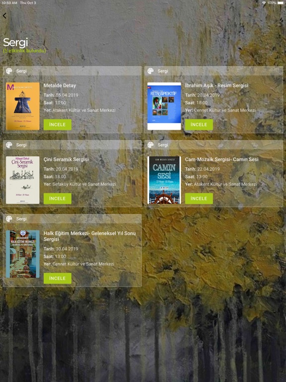 Kültür - Sanat Etkinlikleri iPad screenshot 4 - News app