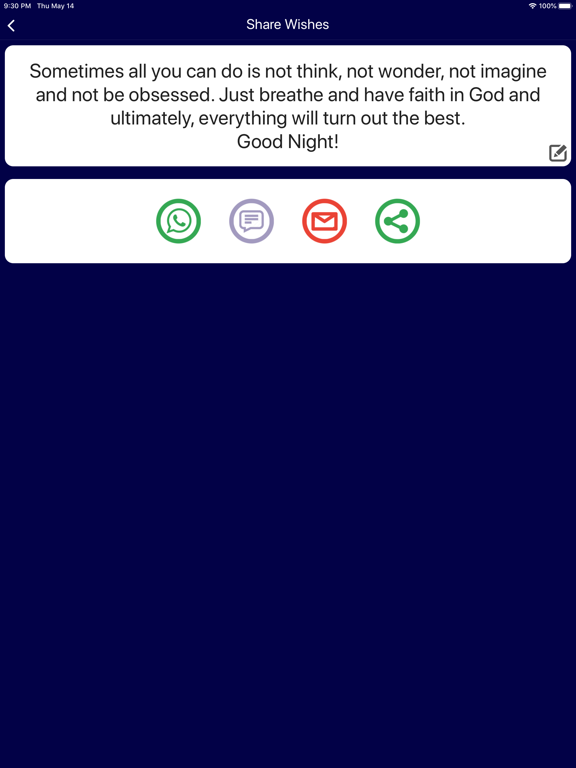 Good Night SMS iPad screenshot 7 - Lifestyle app