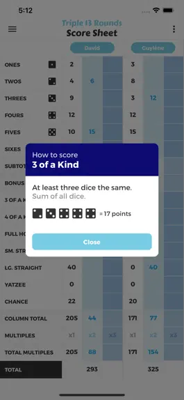 Game screenshot Triple 13 Rounds Score Sheet apk