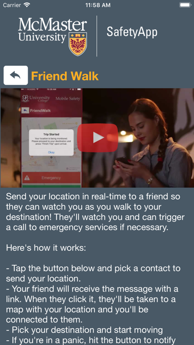 McMaster SafetyApp Screenshot