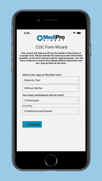 MediproDirect COC App Screenshot