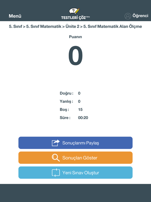 Testleri Çöz iPad screenshot