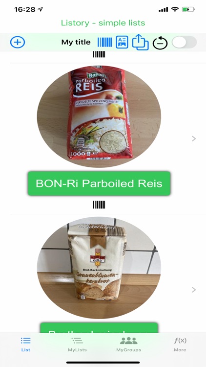 Listory Lister Shopping App