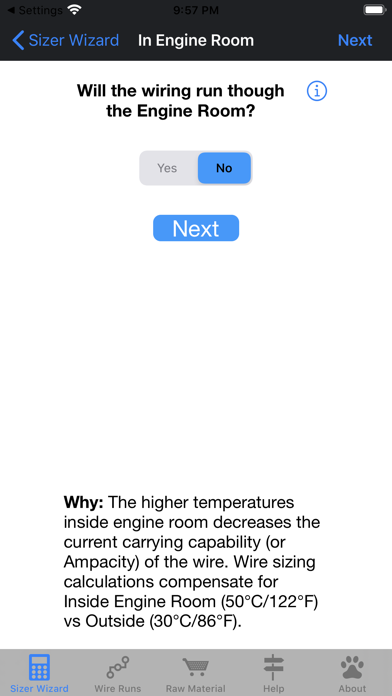 DC Wire Sizer iPhone screenshot 8 - Utilities app