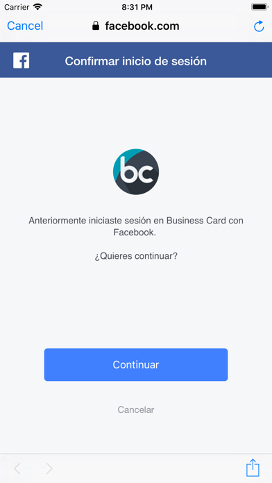 BusinessCard Screenshot