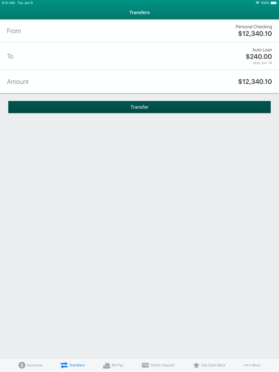 Garden Savings FCU iPad screenshot 4 - Finance app