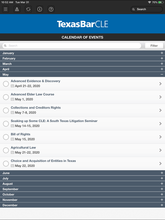 TexasBarCLE iPad screenshot 2 - Business app
