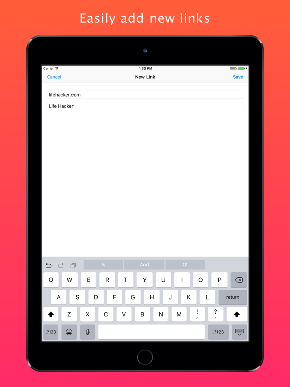 List: Links and Bookmarks iPad screenshot 5 - Productivity app
