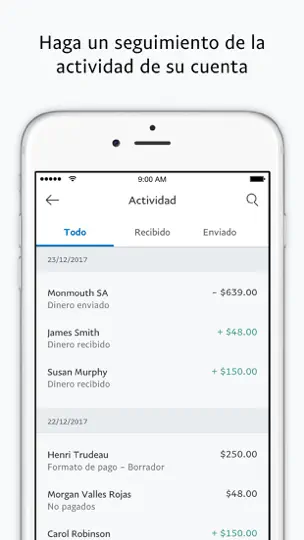 Captura de pantalla de PayPal Para Empresas en iPhone 2