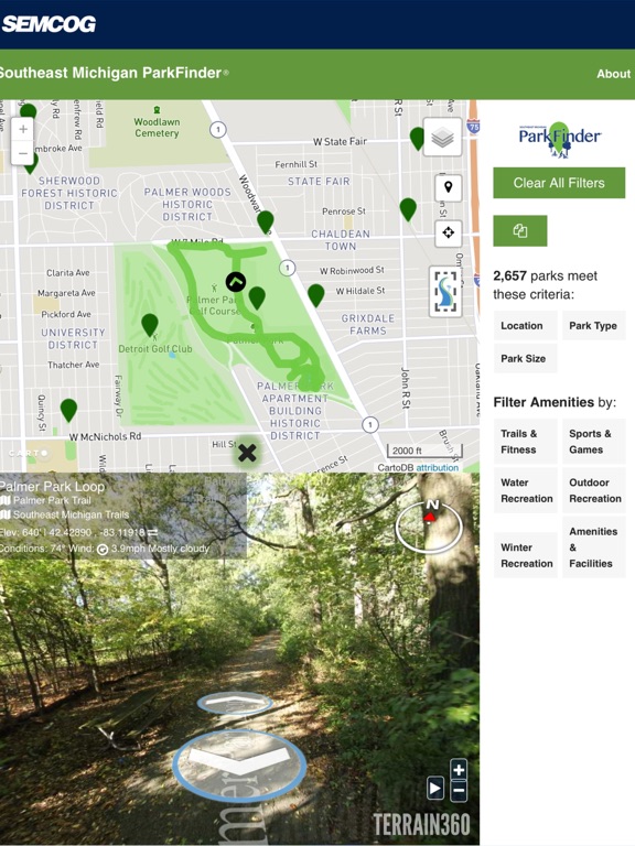 Southeast Michigan ParkFinder iPad screenshot 4 - Health & Fitness app