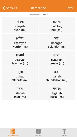 Capture d'écran de Liberation Philology Sanskrit sur iPhone 5