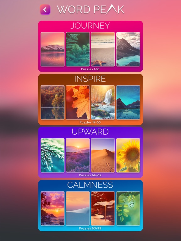 Word Peak iPad screenshot