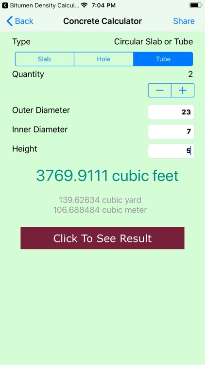 Concrete & Bitumen Calculators