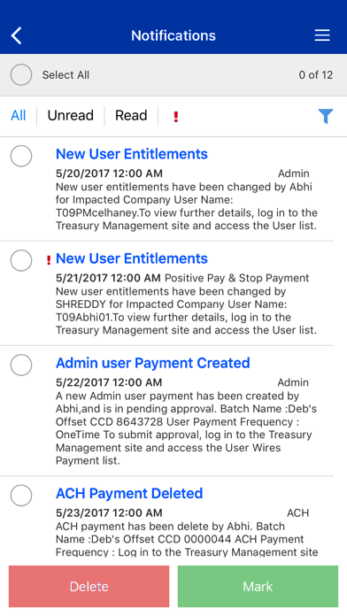 West Shore Bank Treasury Screenshot