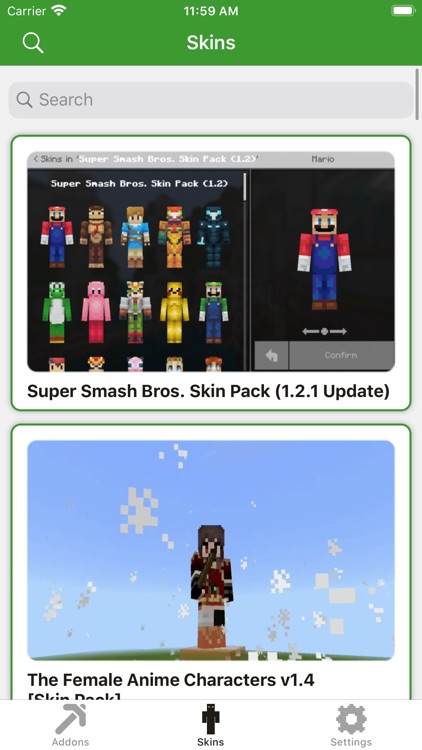 MCPE Addons and Skins