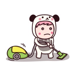 Cute panda suit sticker