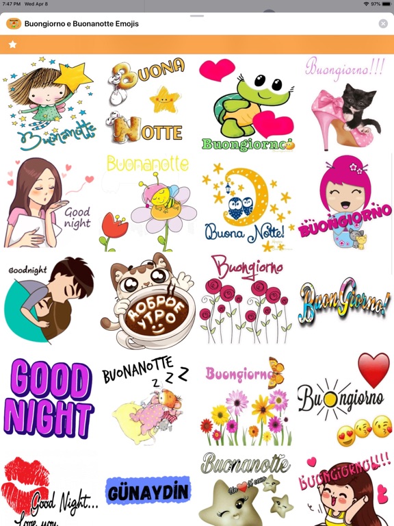 Screenshot #5 pour Buongiorno e Buonanotte Emojis