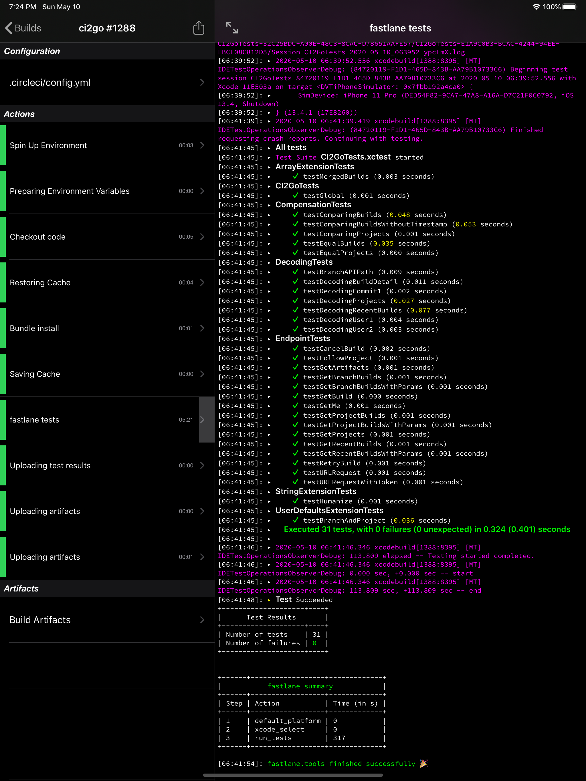 CI2Go The CircleCI Client