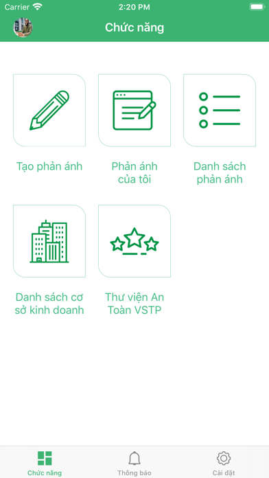 Phản ánh VSATTP Screenshot