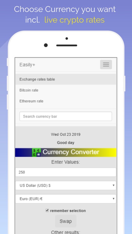 Currency Converter Easily Plus by EYAL ELHARAR