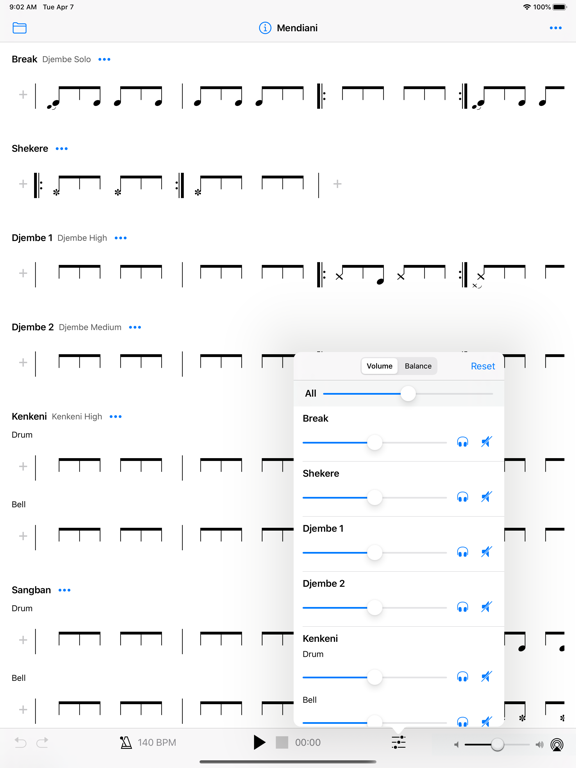 DjembeTime iPad screenshot 5 - Music app
