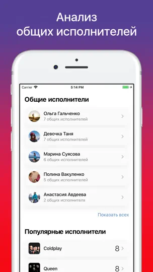 Скриншот Музыкальная совместимость ВК на iPhone 1