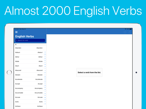 English Verb Conjugator Pro iPad screenshot 7 - Education app