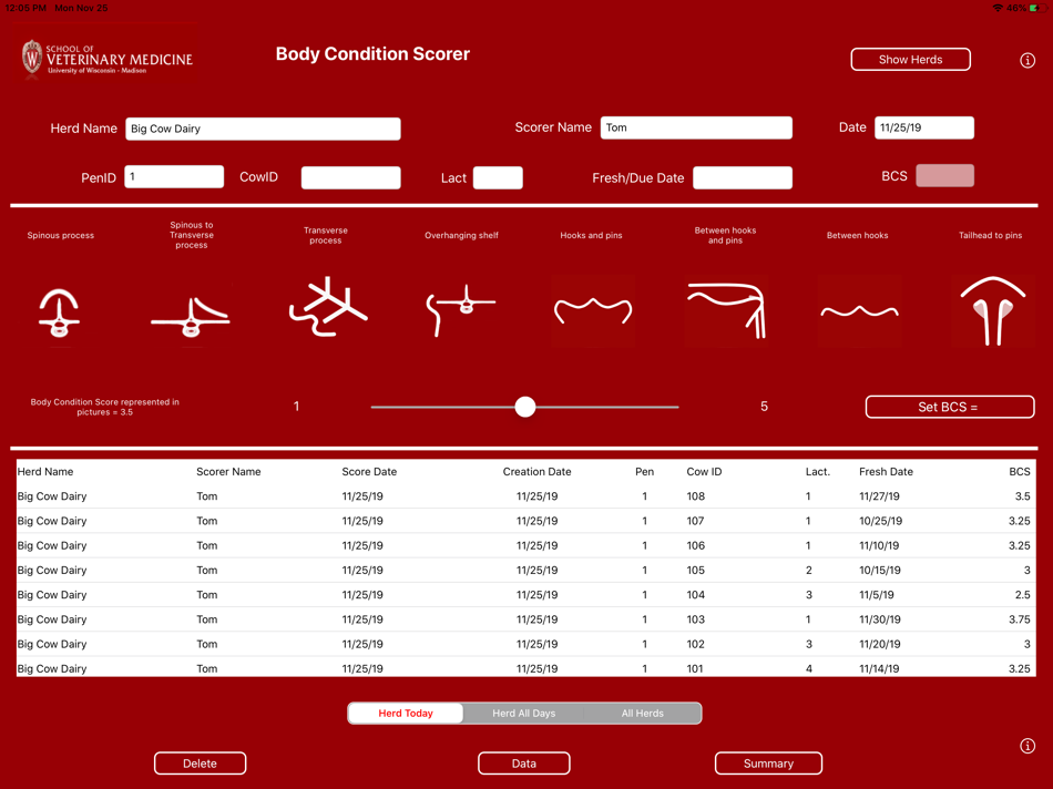 #1. Body Condition Scorer (iOS) 由: University of Wisconsin - Madison School of Veterinary Medicine