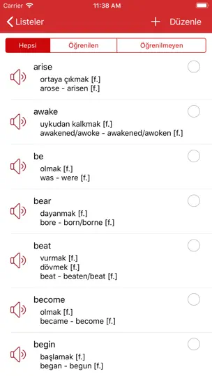 Tureng Kelime Defteri iPhone Ekran Görüntüsü 3