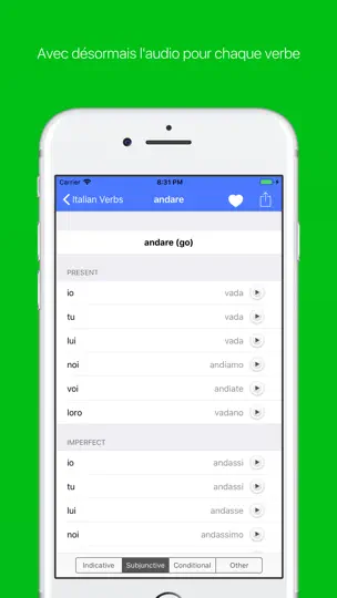 Capture d'écran de Les Verbes Italiens sur iPhone 1
