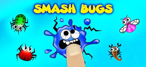 Smash Master ! - Discover the core gameplay where an interactive finger targets a vibrant array of colorful bugs, illustrating the simple yet engaging action.