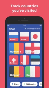 AWAY — places I've been to screenshot