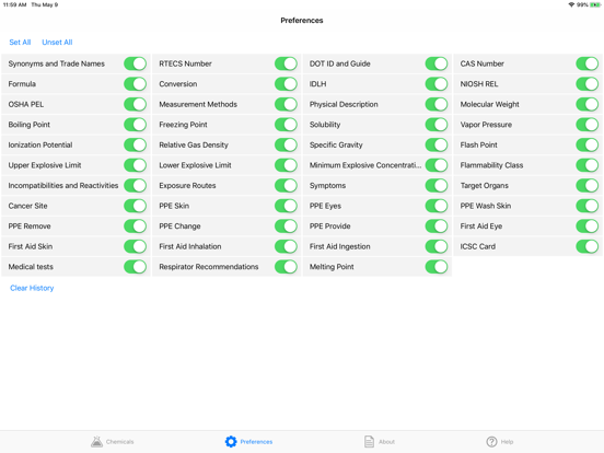 NIOSH Mobile Pocket Guide iPad screenshot