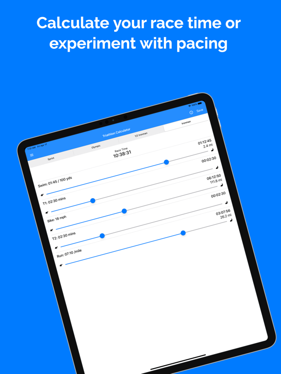 Screenshot #4 pour Splits - Triathlon Calculator