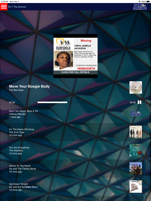 97.7 The Groove - WXRRHD2 iPad screenshot 1 - Entertainment app