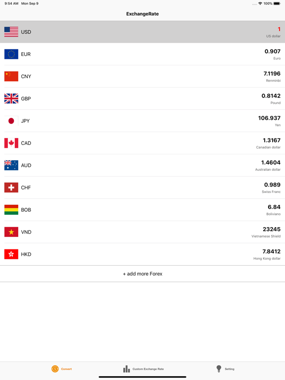 Exchange rate calculation ! iPad screenshot 3 - Productivity app