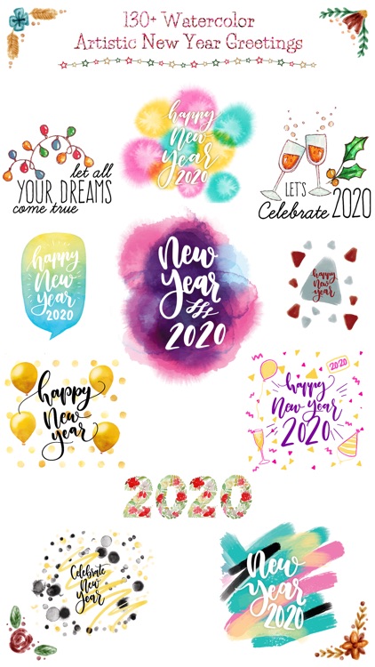 Watercolor New Year Greetings