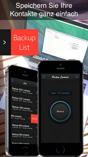 Screenshot von Backup Kontakte auf dem iPhone 1