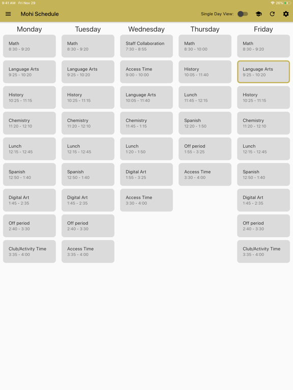 Monarch Bell Schedule iPad screenshot 4 - Utilities app