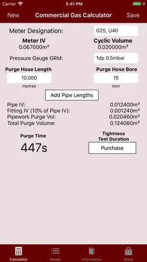 Commercial Gas Calculator screenshot 1