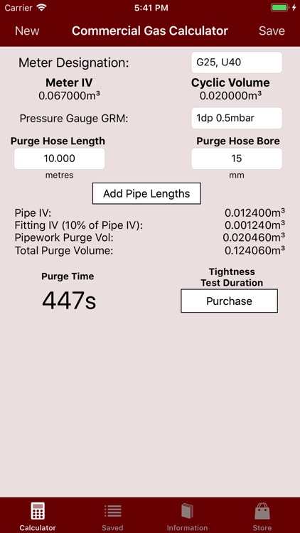 Commercial Gas Calculator