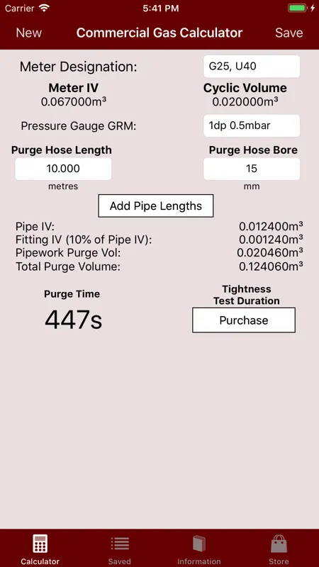 Commercial Gas Calculator screenshot 1 of 3