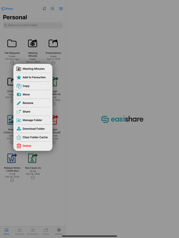 EasiShare iPad screenshot