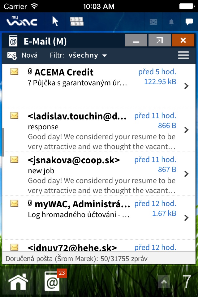 myWAC screenshot 2